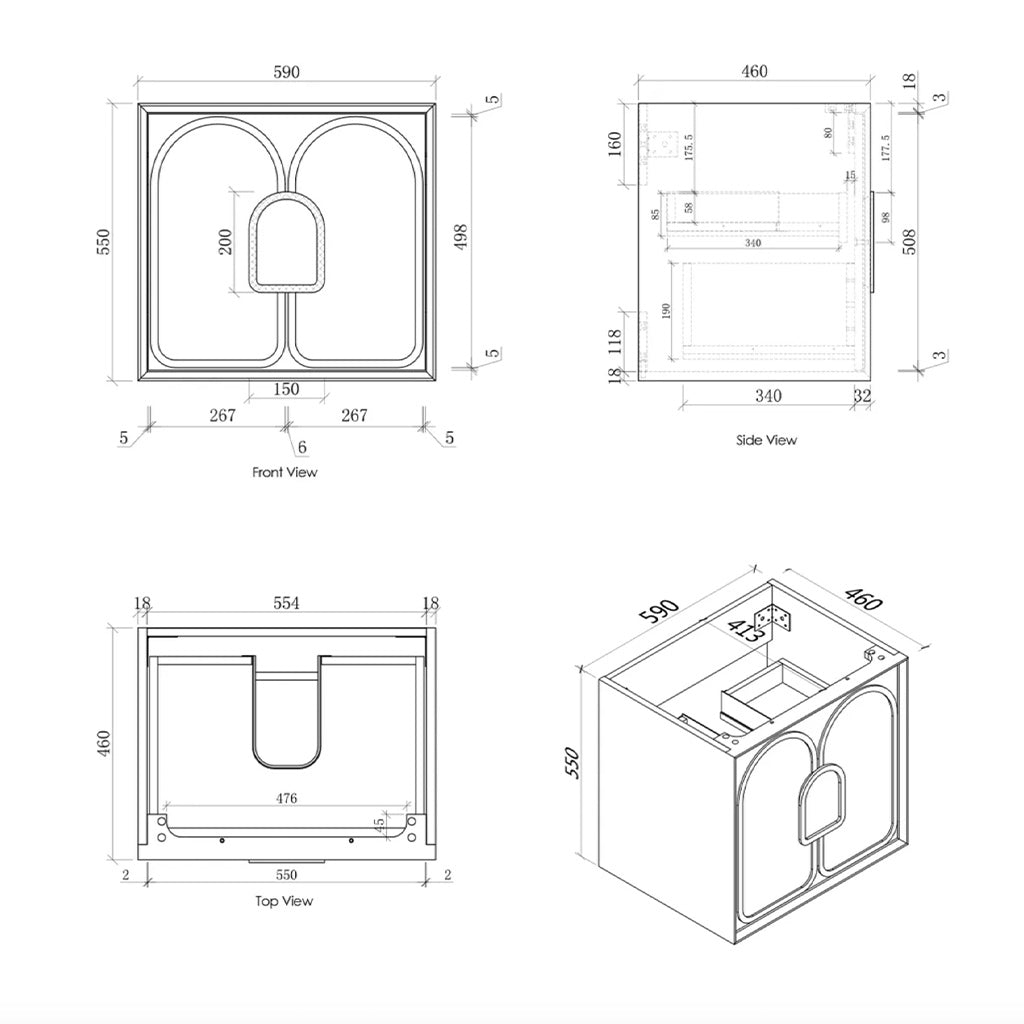 600mm Vanity Specifications