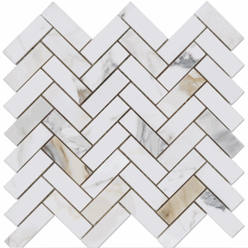 Calacatta Gold Herringbone Mosaic