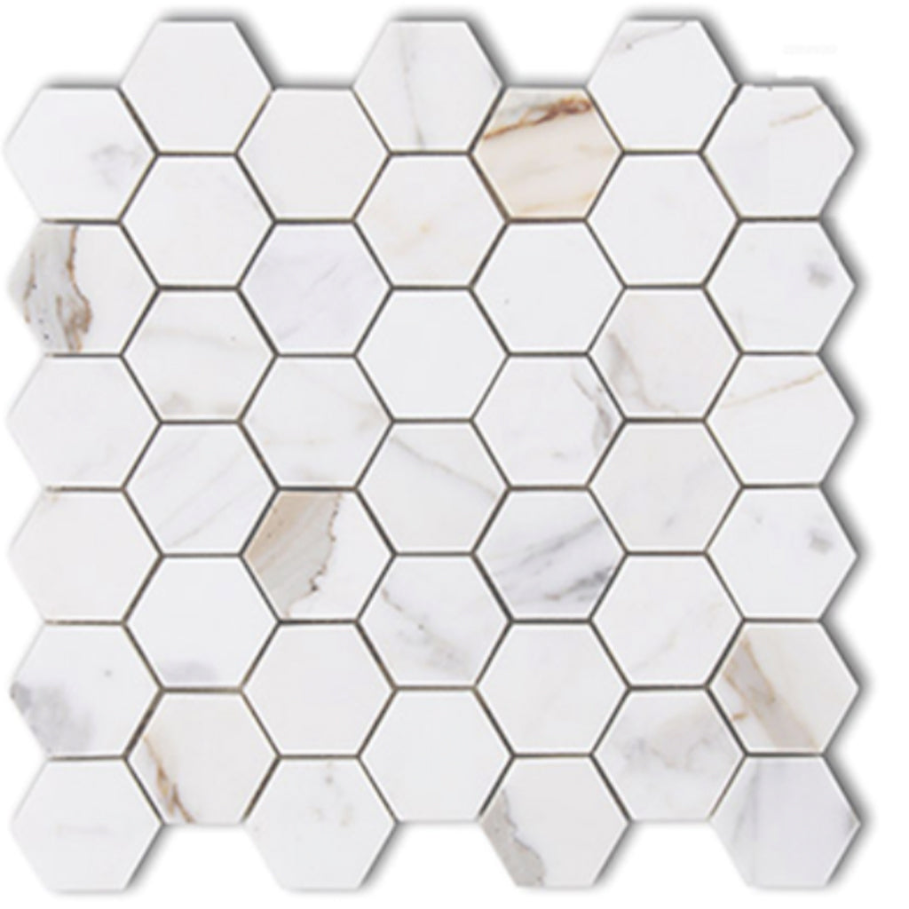 Calacatta Gold Hexagon Mosaics